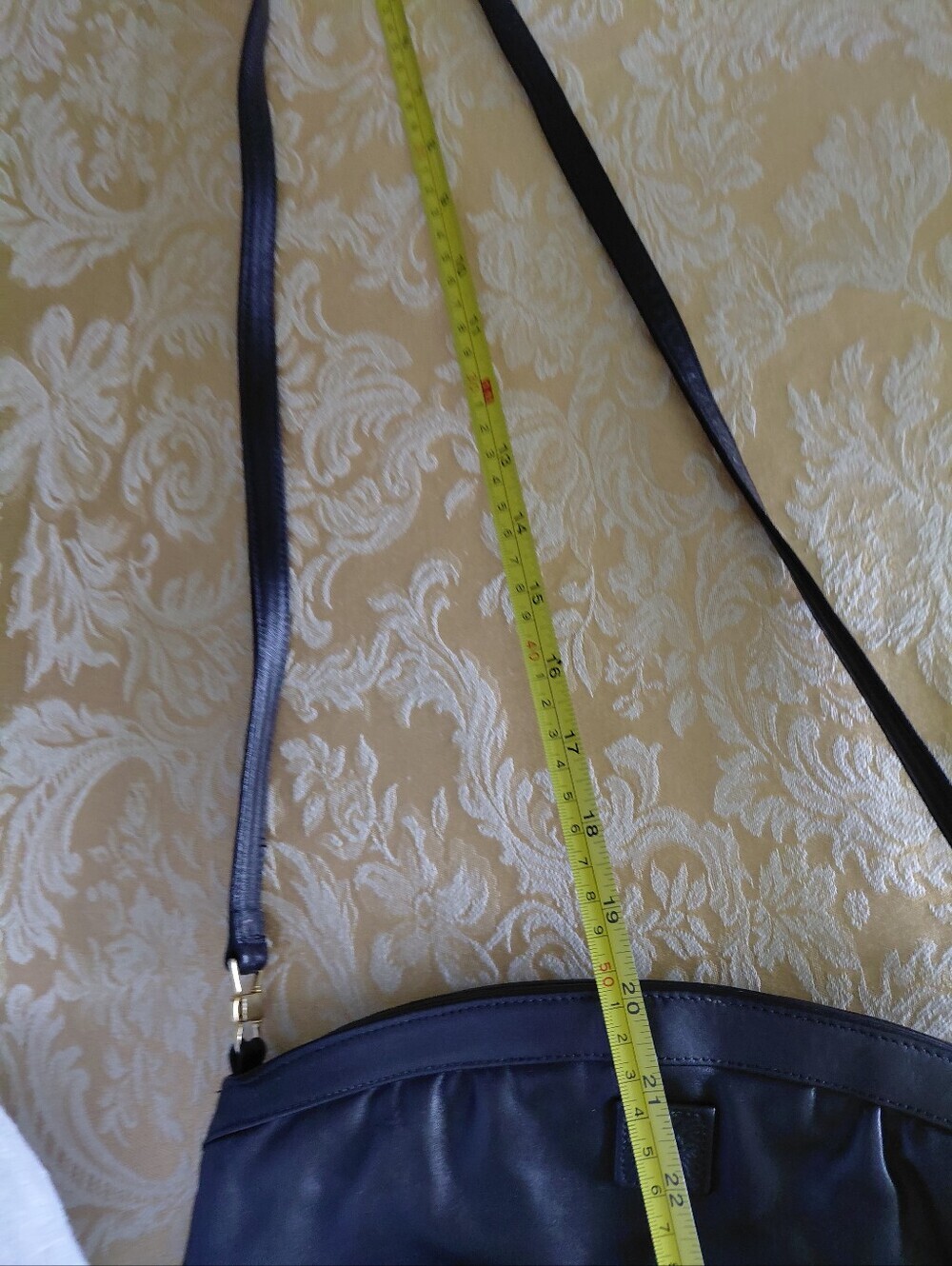 Vintage Anne Klein For Calderon Black Leather Shoulder Bag with Adjustable Strap - Picture 12 of 12
